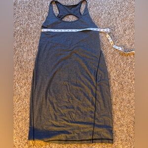 Lululemon Go for It Dress Micro Stripe Black Wht Sz 4/6? Open Back, see pics